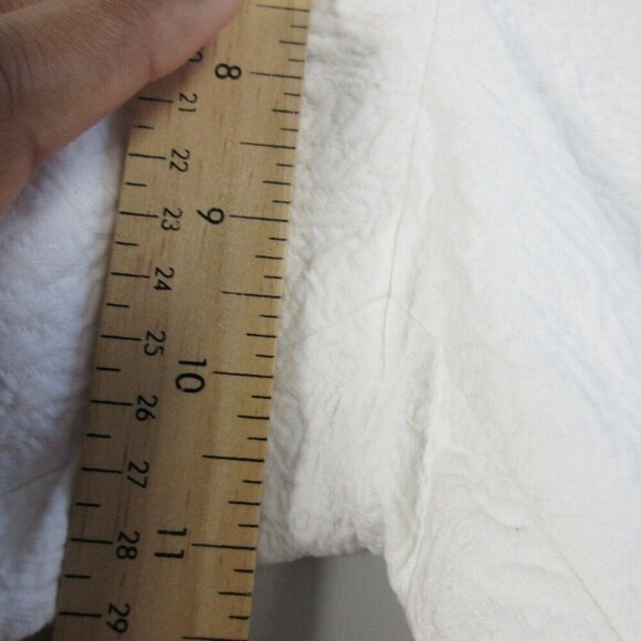 Club Monaco Capri Mid Rise Cropped Pants Women's 8 White Cotton Slim Casual 286 - Picture 9 of 11